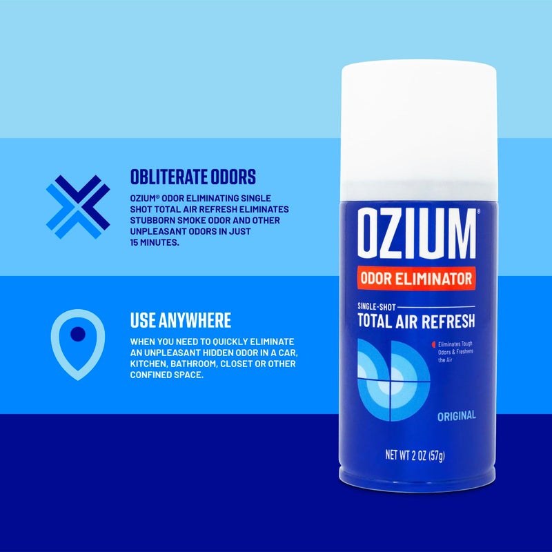 Ozium Air Sanitizer  2 oz Car Fogger: Single-Shot Smoke Odor Eliminator & Car Air Freshener (Original  4 Packs) - Image 2